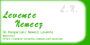 levente nemecz business card